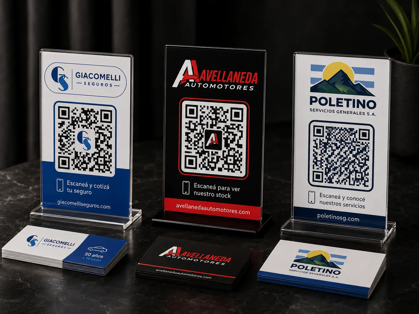 Piezas impresas con código QR para negocios