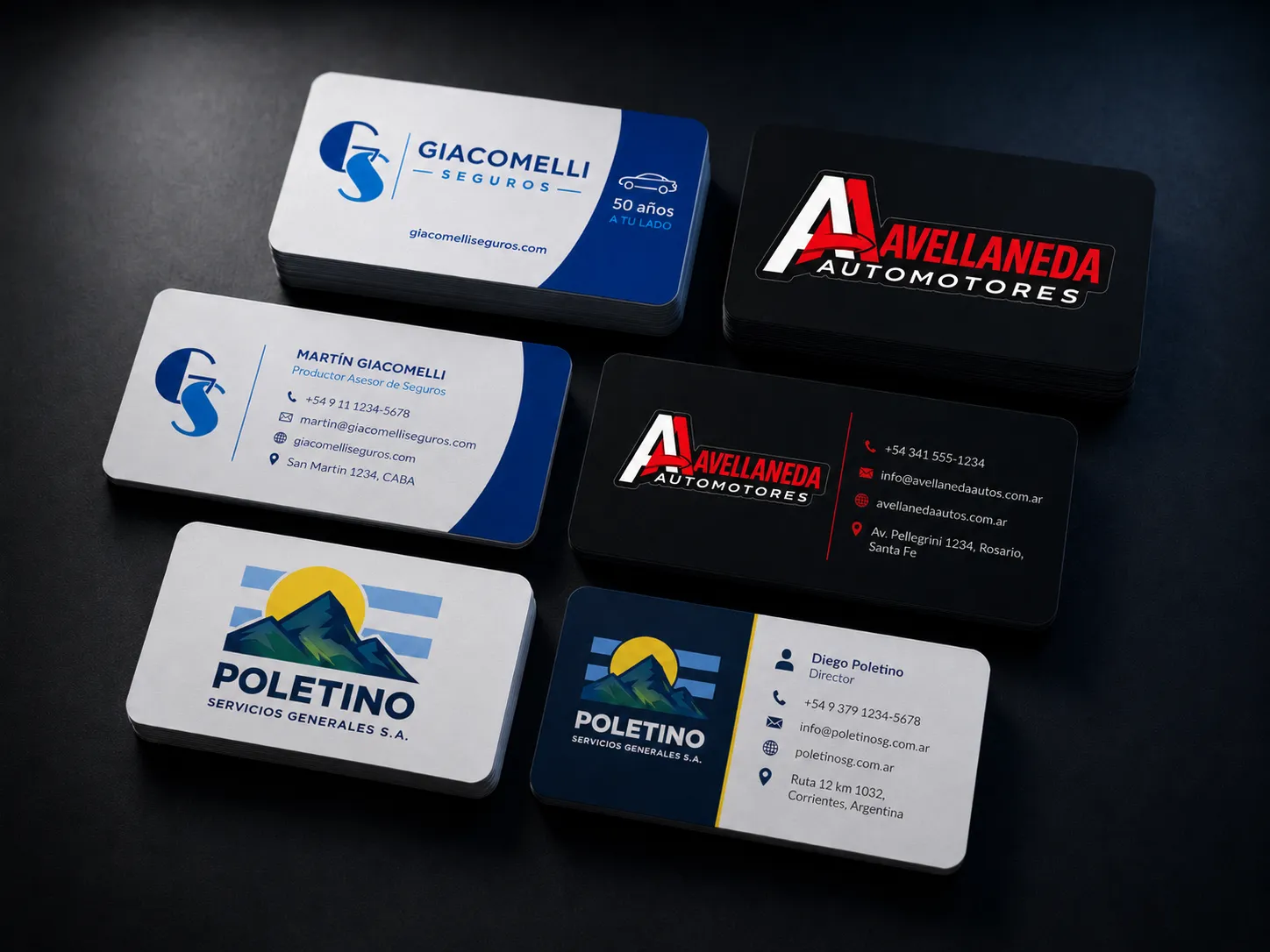 Diseño de tarjetas personales para clientes